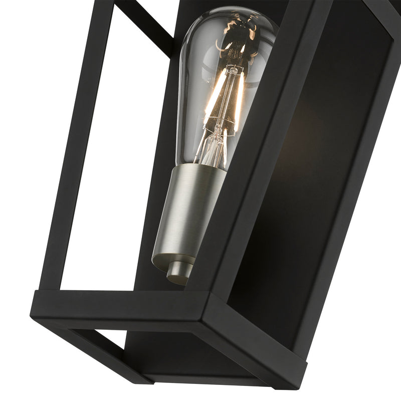 Livex Lighting 49567-04 One Light Wall Sconce, Black w/Brushed Nickel