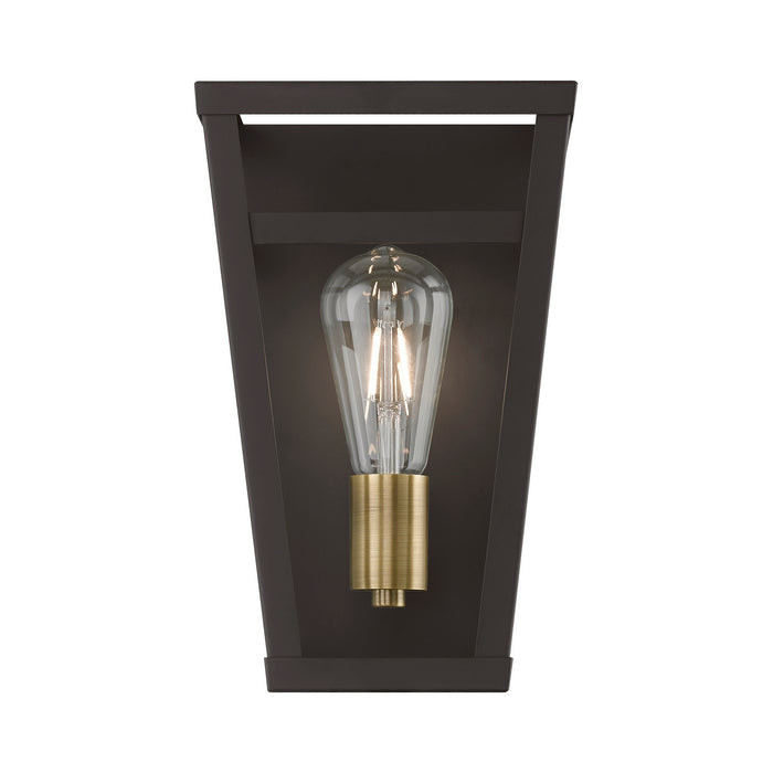 Livex Lighting 49567-07 One Light Wall Sconce, Bronze w/Antique Brass