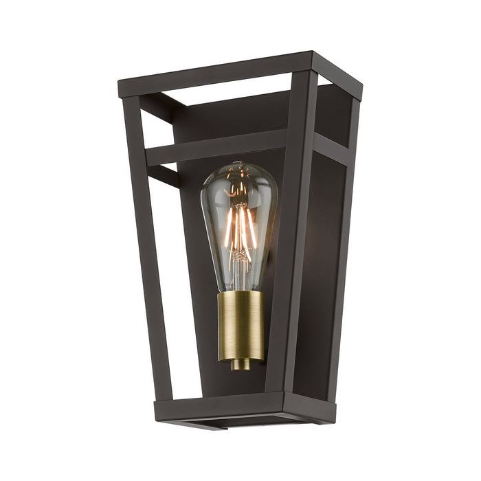 Livex Lighting 49567-07 One Light Wall Sconce, Bronze w/Antique Brass