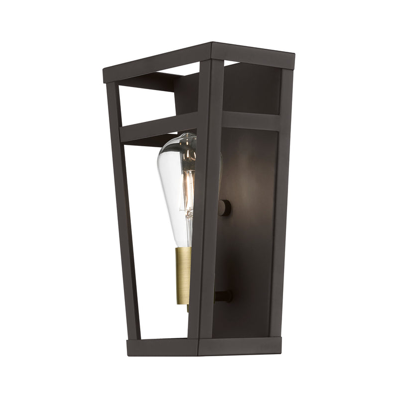 Livex Lighting 49567-07 One Light Wall Sconce, Bronze w/Antique Brass