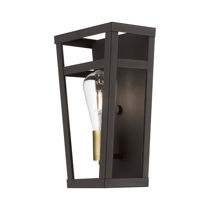 Livex Lighting 49567-07 One Light Wall Sconce, Bronze w/Antique Brass