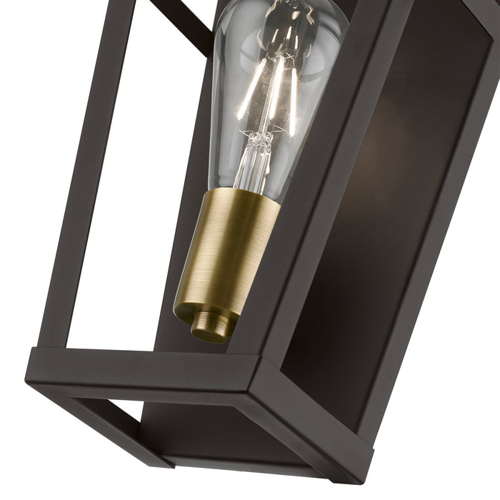 Livex Lighting 49567-07 One Light Wall Sconce, Bronze w/Antique Brass