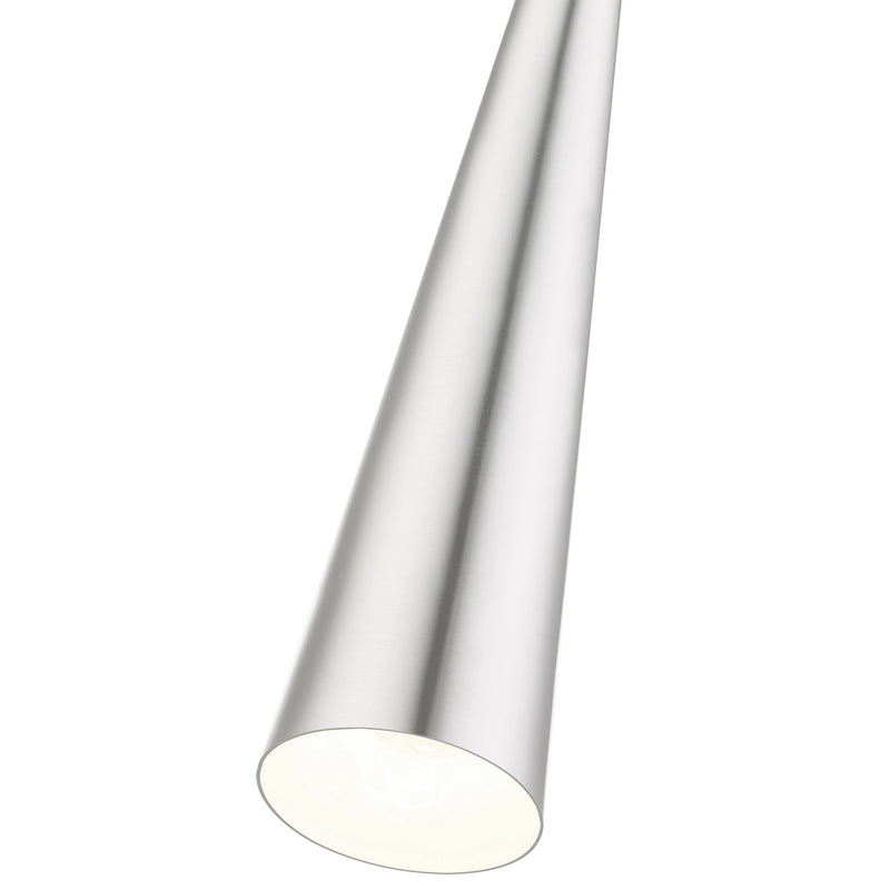 Livex Lighting 49631-66 One Light Pendant, Brushed Aluminum w/Polished Chrome