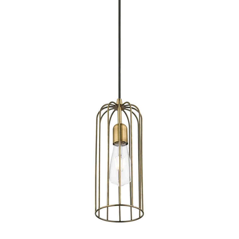 Livex Lighting 49713-01 One Light Pendant, Antique Brass
