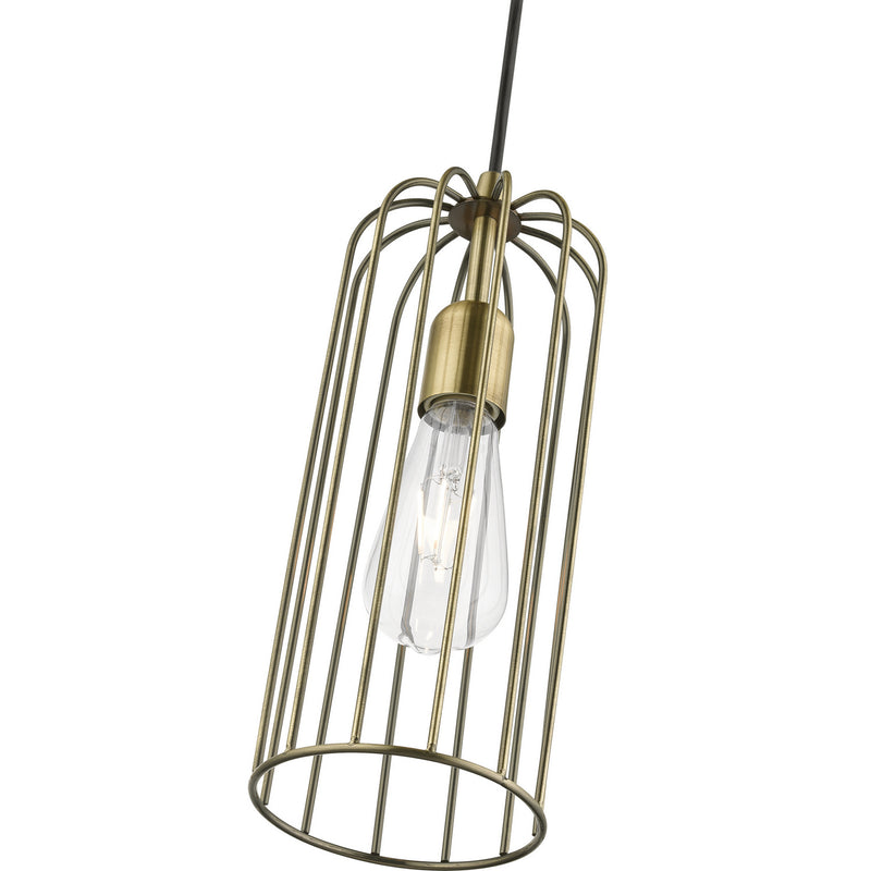 Livex Lighting 49713-01 One Light Pendant, Antique Brass