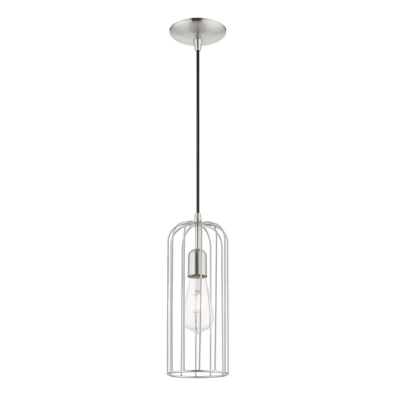 Livex Lighting 49713-91 One Light Pendant, Brushed Nickel