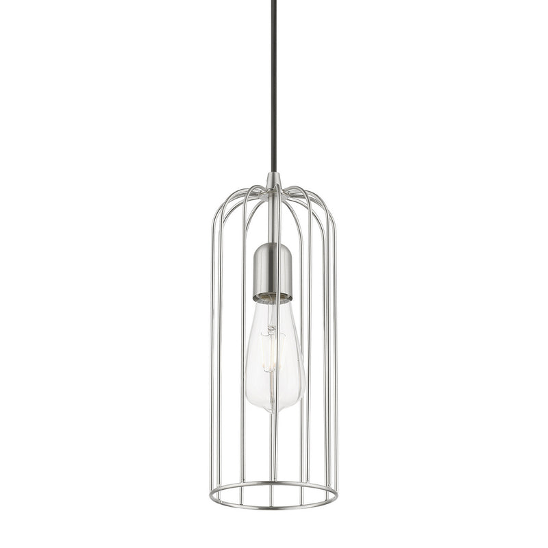 Livex Lighting 49713-91 One Light Pendant, Brushed Nickel