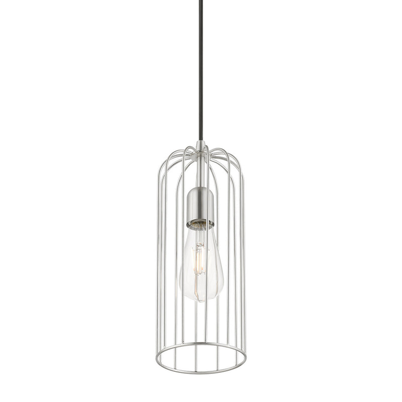 Livex Lighting 49713-91 One Light Pendant, Brushed Nickel