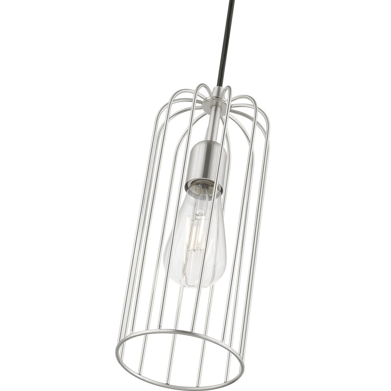 Livex Lighting 49713-91 One Light Pendant, Brushed Nickel