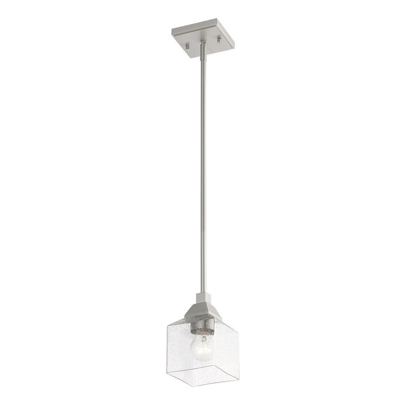 Livex Lighting 49761-91 One Light Mini Pendant, Brushed Nickel