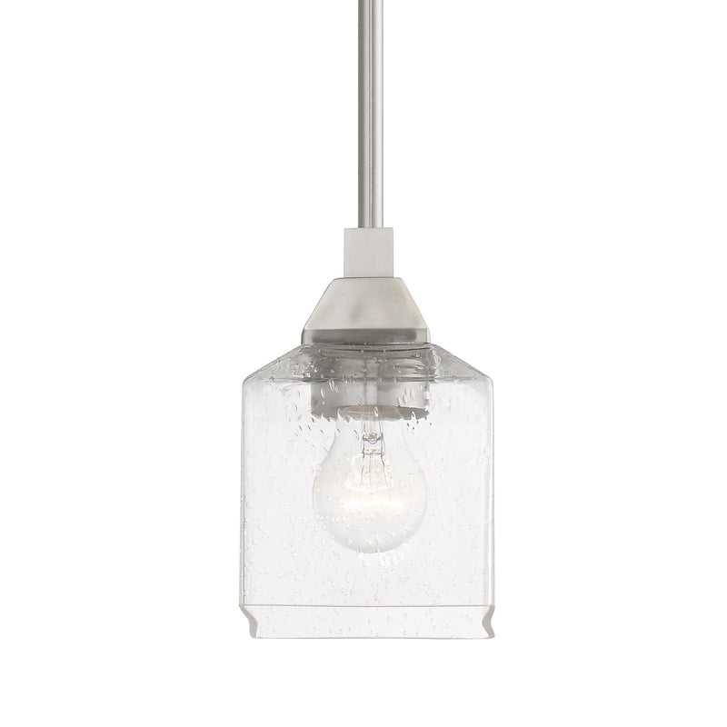 Livex Lighting 49761-91 One Light Mini Pendant, Brushed Nickel