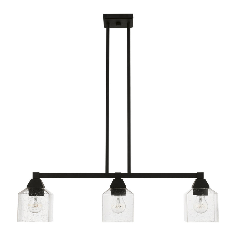 Livex Lighting 49763-04 Three Light Linear Chandelier, Black