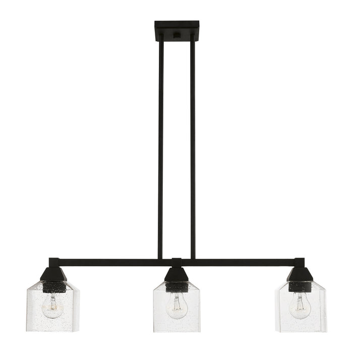 Livex Lighting 49763-04 Three Light Linear Chandelier, Black