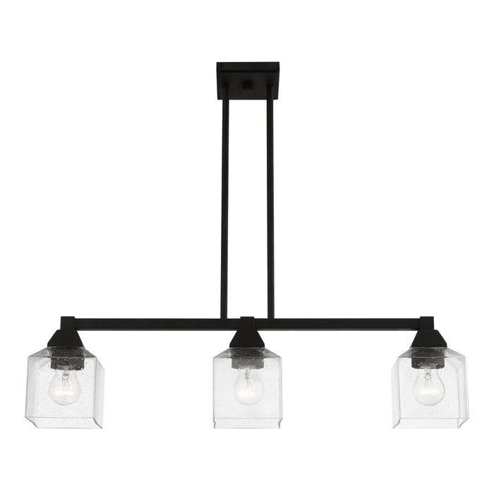Livex Lighting 49763-04 Three Light Linear Chandelier, Black