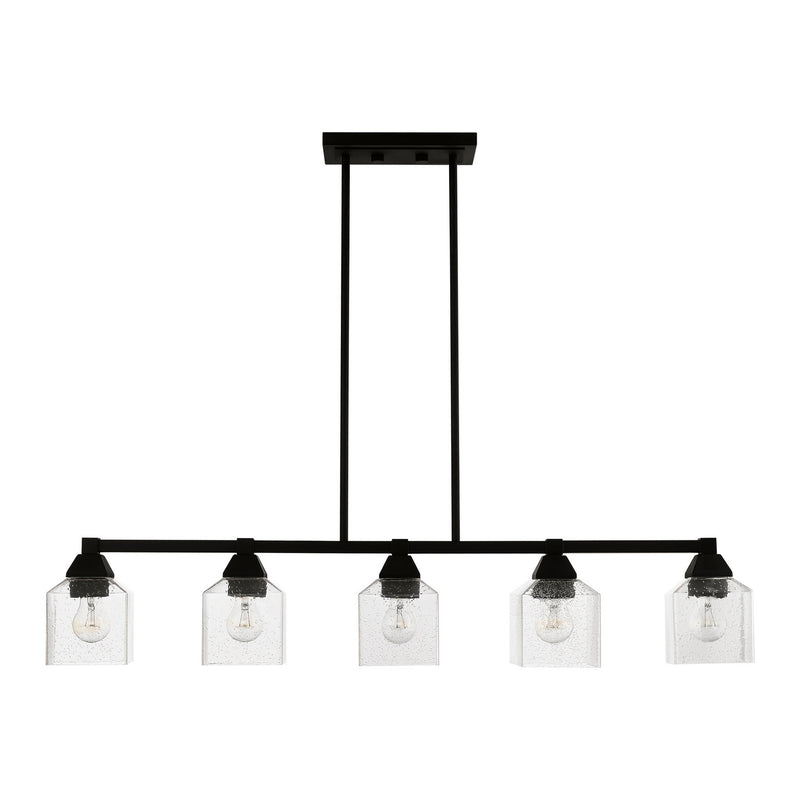 Livex Lighting 49765-04 Five Light Linear Chandelier, Black