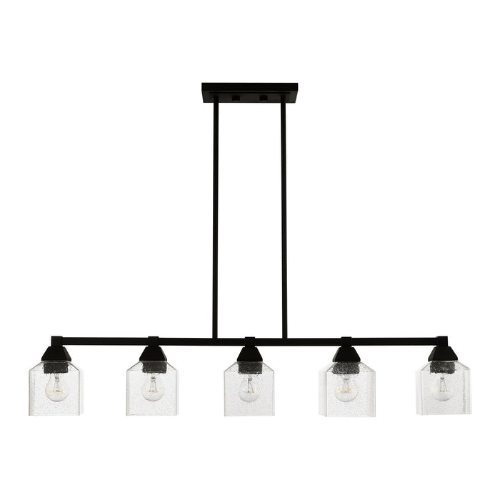 Livex Lighting 49765-04 Five Light Linear Chandelier, Black