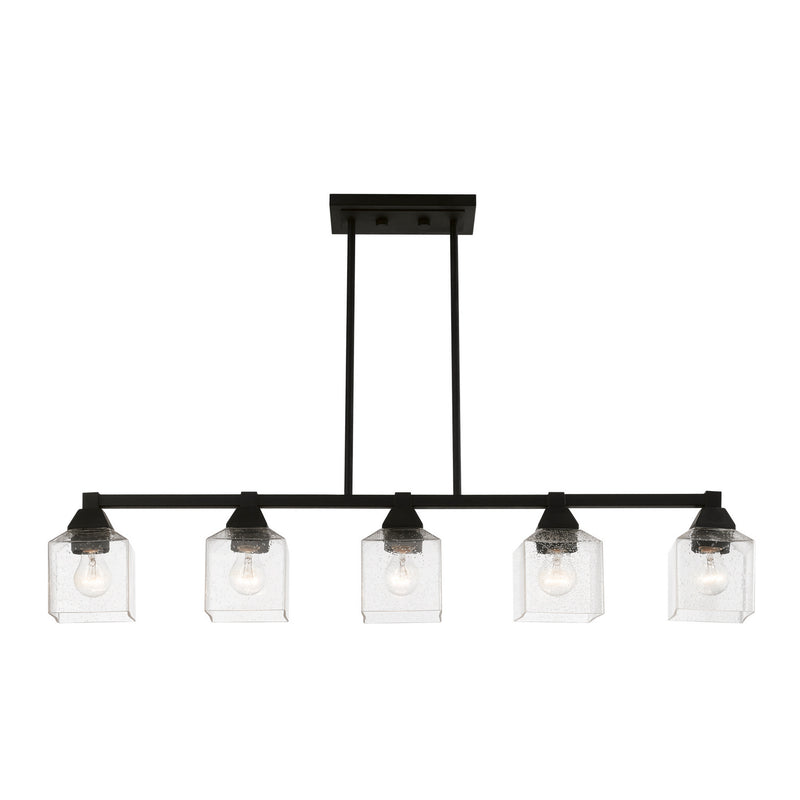 Livex Lighting 49765-04 Five Light Linear Chandelier, Black