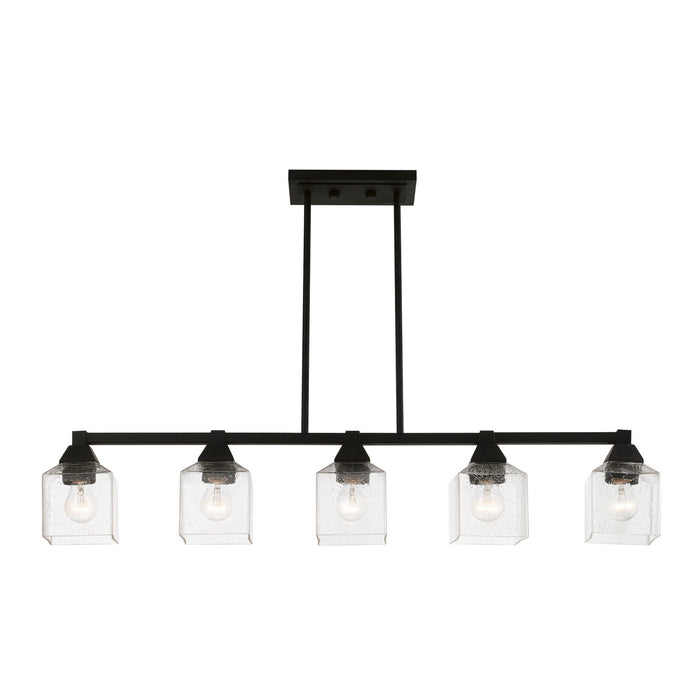 Livex Lighting 49765-04 Five Light Linear Chandelier, Black
