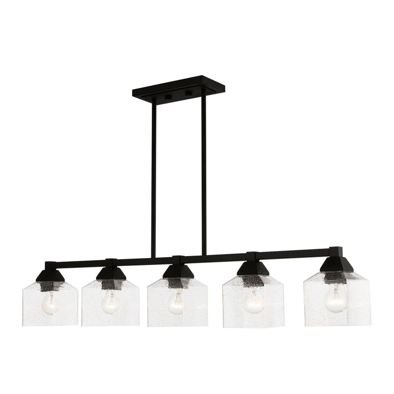 Livex Lighting 49765-04 Five Light Linear Chandelier, Black