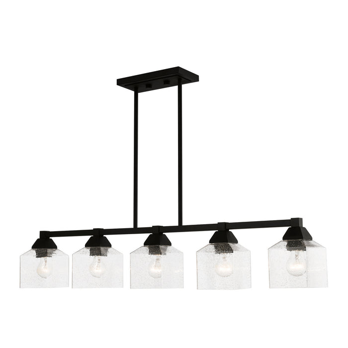 Livex Lighting 49765-04 Five Light Linear Chandelier, Black