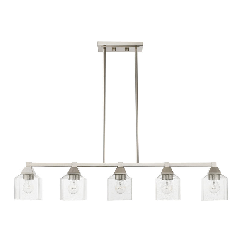 Livex Lighting 49765-91 Five Light Linear Chandelier, Brushed Nickel