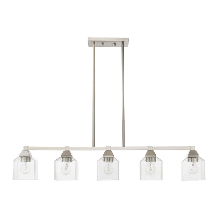 Livex Lighting 49765-91 Five Light Linear Chandelier, Brushed Nickel