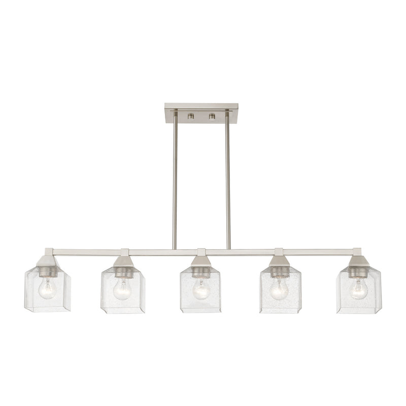 Livex Lighting 49765-91 Five Light Linear Chandelier, Brushed Nickel