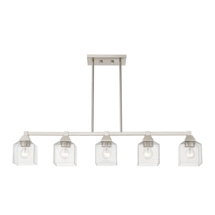 Livex Lighting 49765-91 Five Light Linear Chandelier, Brushed Nickel