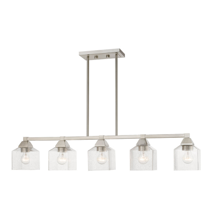 Livex Lighting 49765-91 Five Light Linear Chandelier, Brushed Nickel