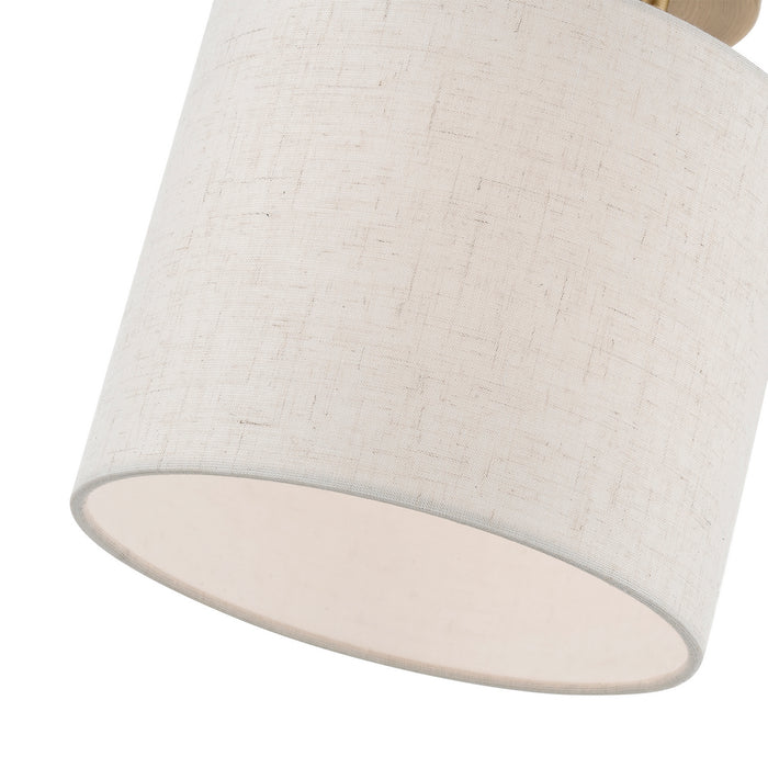 Livex Lighting 49807-01 One Light Semi-Flush Mount, Antique Brass