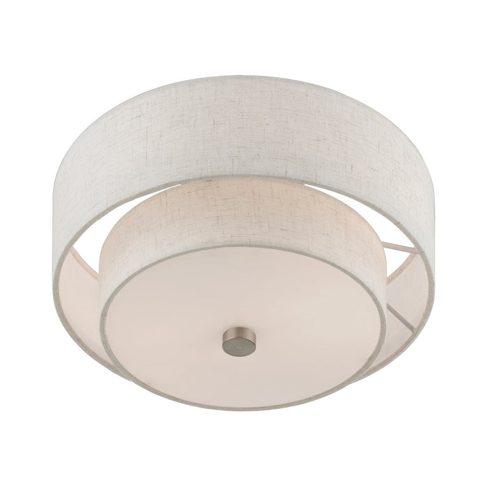 Livex Lighting 51082-91 Two Light Semi-Flush Mount, Brushed Nickel