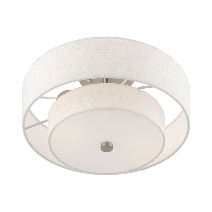 Livex Lighting 51083-91 Two Light Semi-Flush Mount, Brushed Nickel