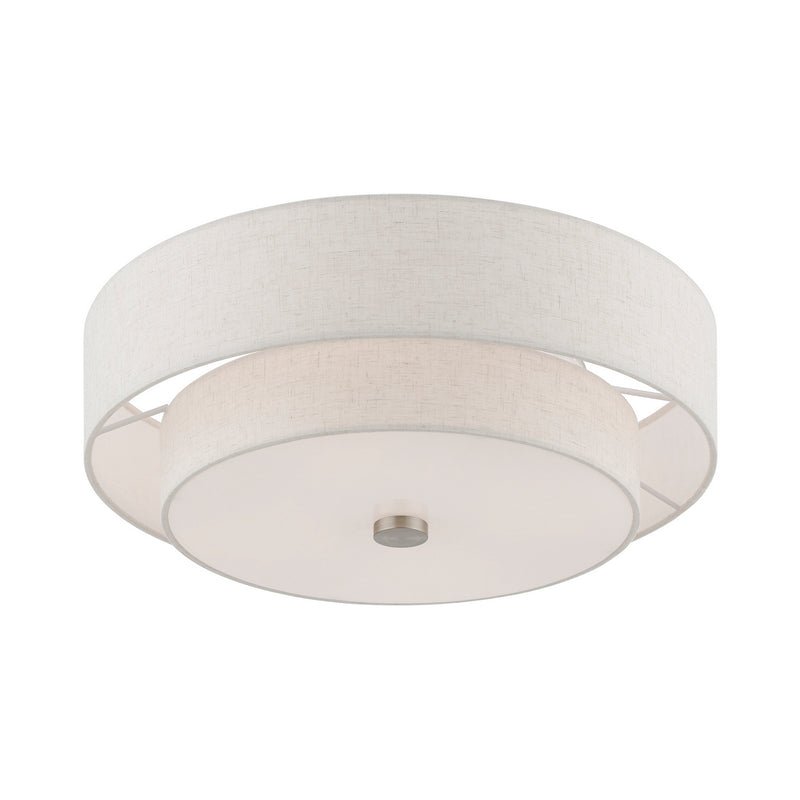 Livex Lighting 51085-91 Four Light Semi-Flush Mount, Brushed Nickel