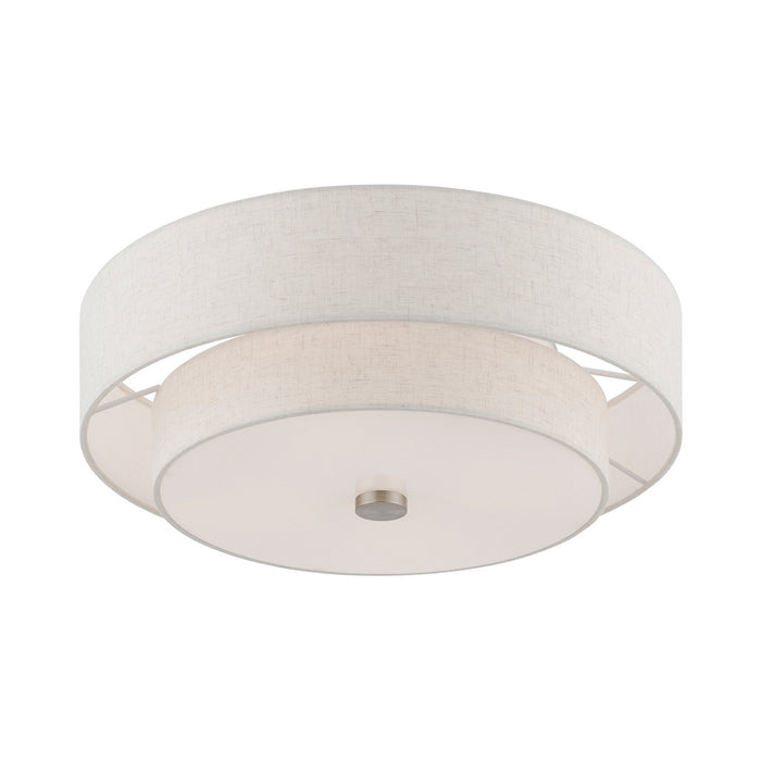 Livex Lighting 51085-91 Four Light Semi-Flush Mount, Brushed Nickel