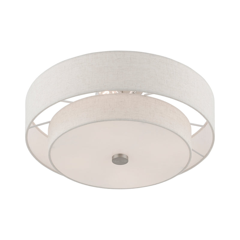Livex Lighting 51085-91 Four Light Semi-Flush Mount, Brushed Nickel