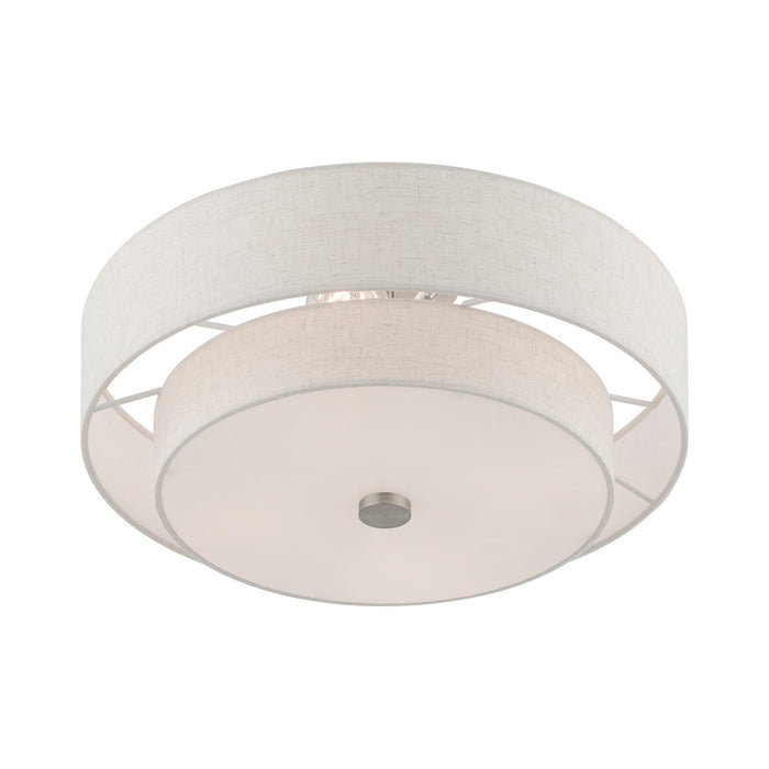 Livex Lighting 51085-91 Four Light Semi-Flush Mount, Brushed Nickel
