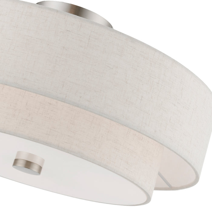 Livex Lighting 51085-91 Four Light Semi-Flush Mount, Brushed Nickel