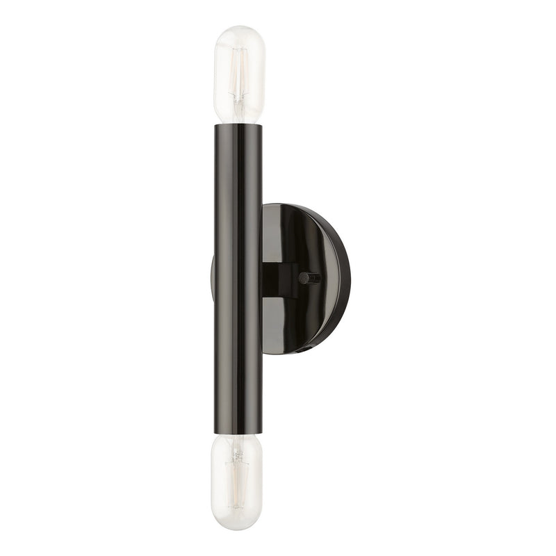 Livex Lighting 51132-46 Two Light Wall Sconce, Black Chrome