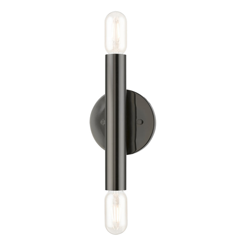 Livex Lighting 51132-46 Two Light Wall Sconce, Black Chrome