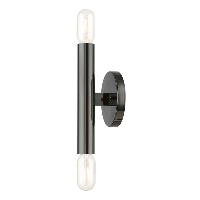 Livex Lighting 51132-46 Two Light Wall Sconce, Black Chrome