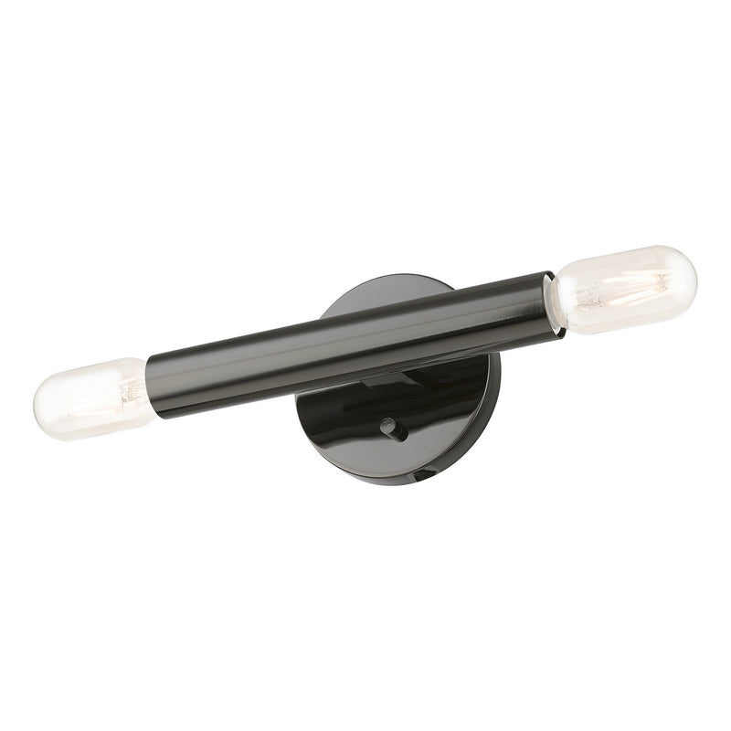 Livex Lighting 51132-46 Two Light Wall Sconce, Black Chrome