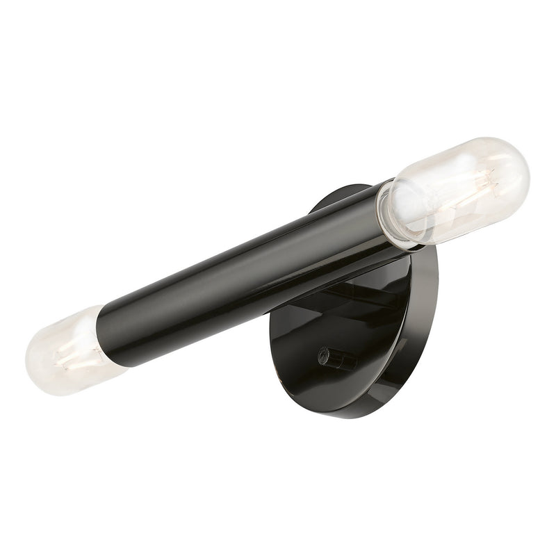 Livex Lighting 51132-46 Two Light Wall Sconce, Black Chrome