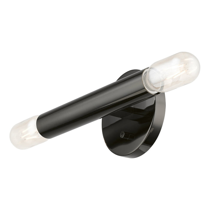 Livex Lighting 51132-46 Two Light Wall Sconce, Black Chrome