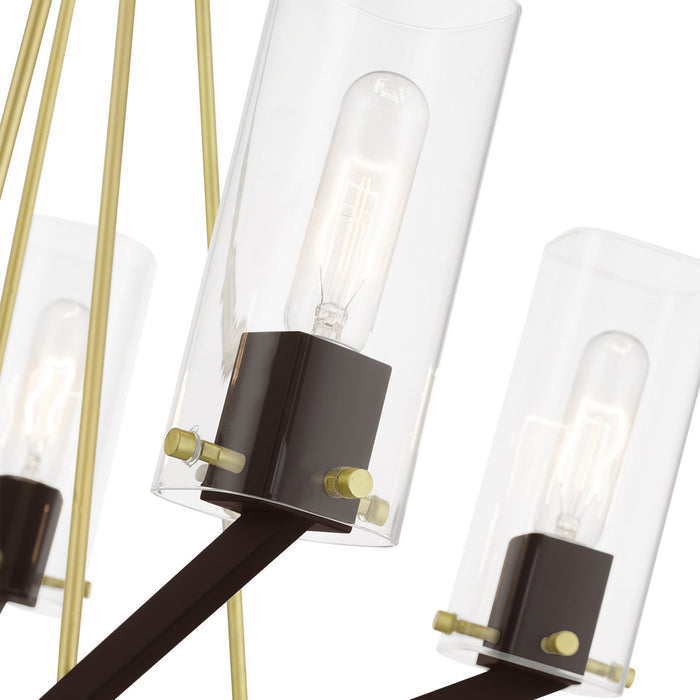 Livex Lighting 51165-12 Five Light Chandelier, Satin Brass & Bronze