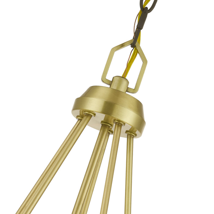 Livex Lighting 51165-12 Five Light Chandelier, Satin Brass & Bronze