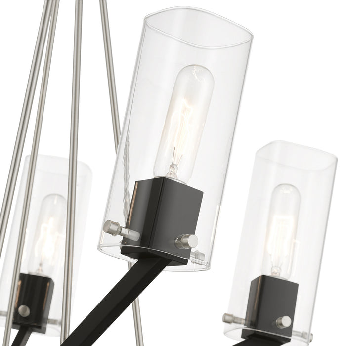 Livex Lighting 51165-91 Five Light Chandelier, Brushed Nickel & Black