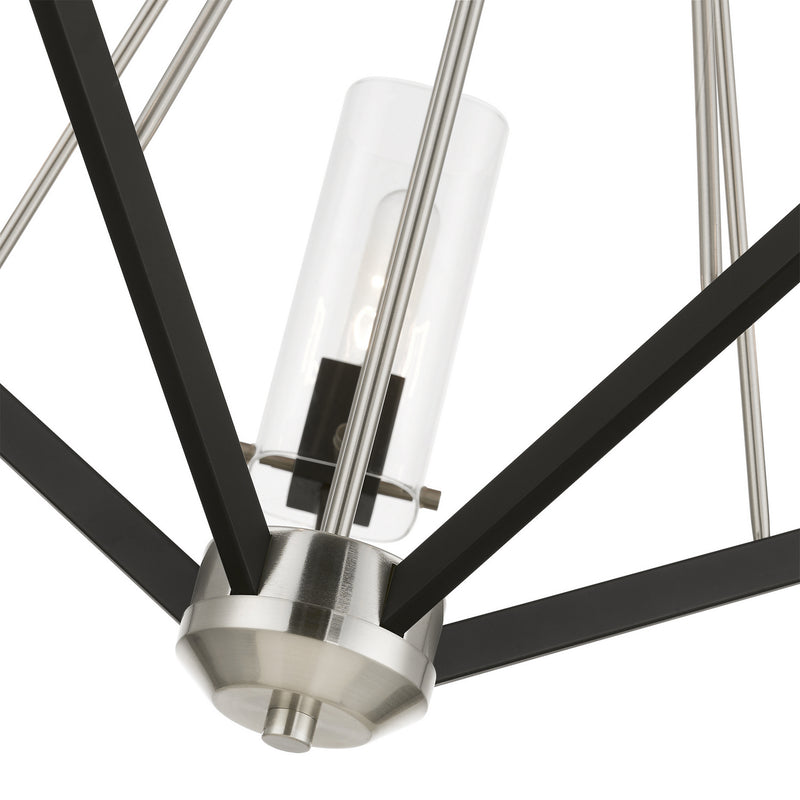 Livex Lighting 51165-91 Five Light Chandelier, Brushed Nickel & Black