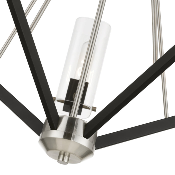 Livex Lighting 51165-91 Five Light Chandelier, Brushed Nickel & Black