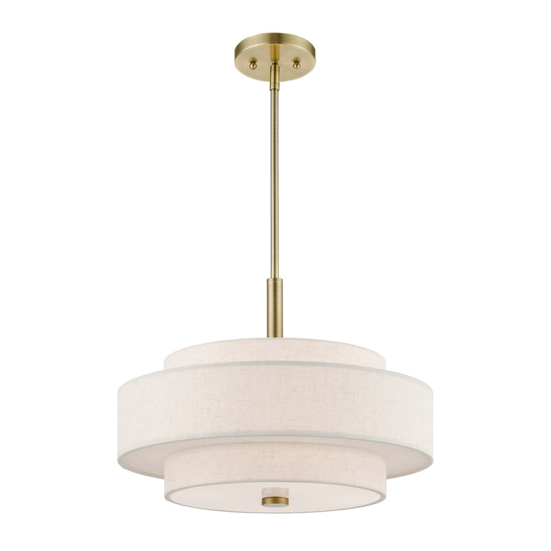 Livex Lighting 52137-01 Four Light Chandelier, Antique Brass