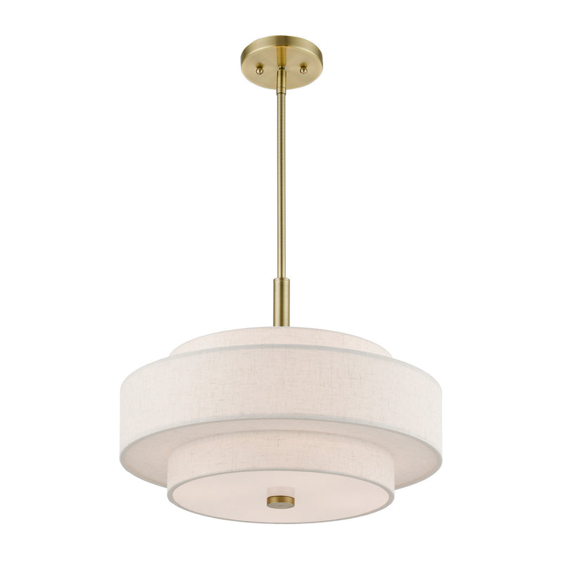 Livex Lighting 52137-01 Four Light Chandelier, Antique Brass